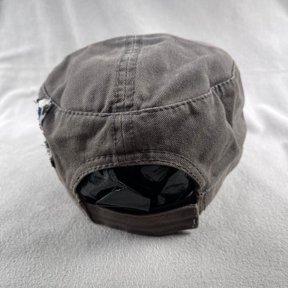 Raiders Hat Cap Womens Adjustable Gray Cadet Army Cap Rhinestones‎ Logo Patch - Picture 3 of 11